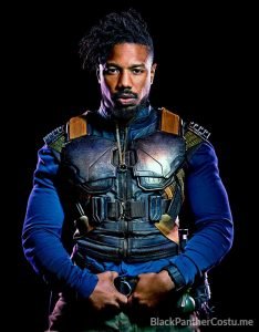 White cardigan worn by Killmonger (Michael B. Jordan) in Black Panther: Wakanda  Forever